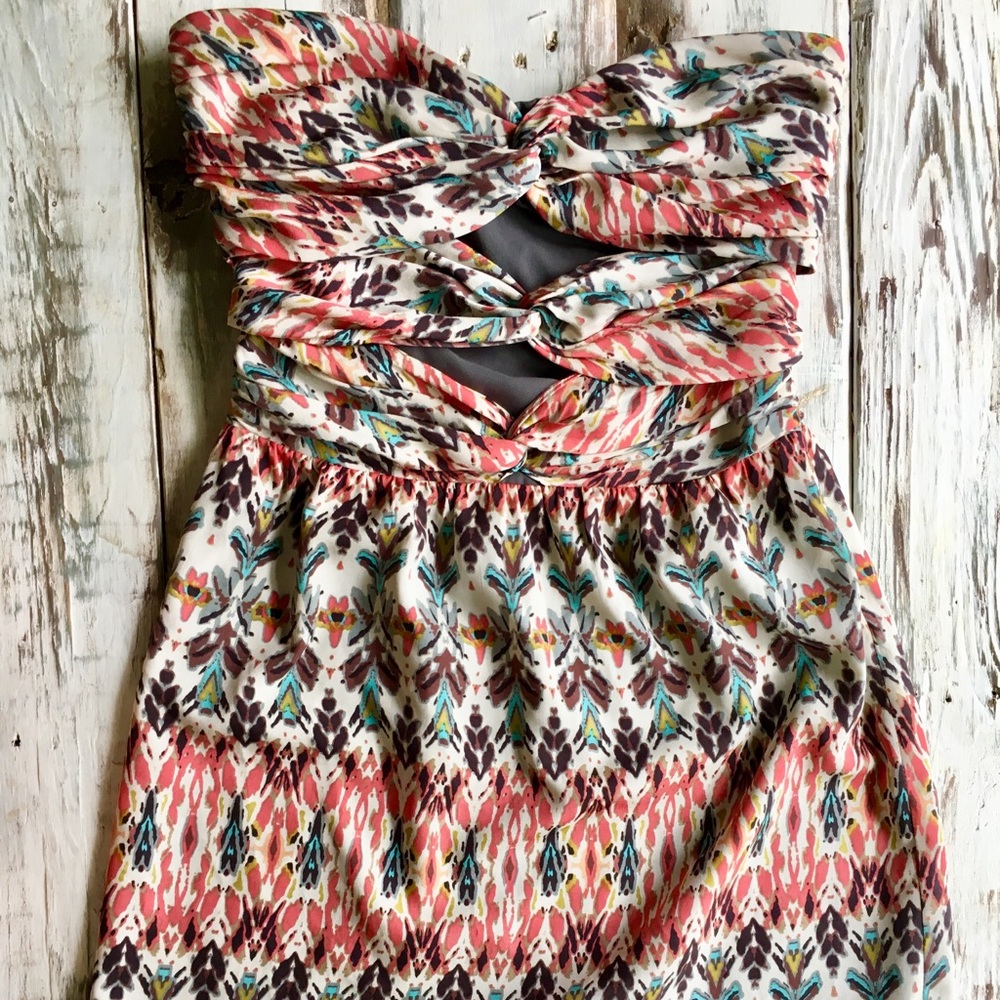 Colorful Strapless Dress